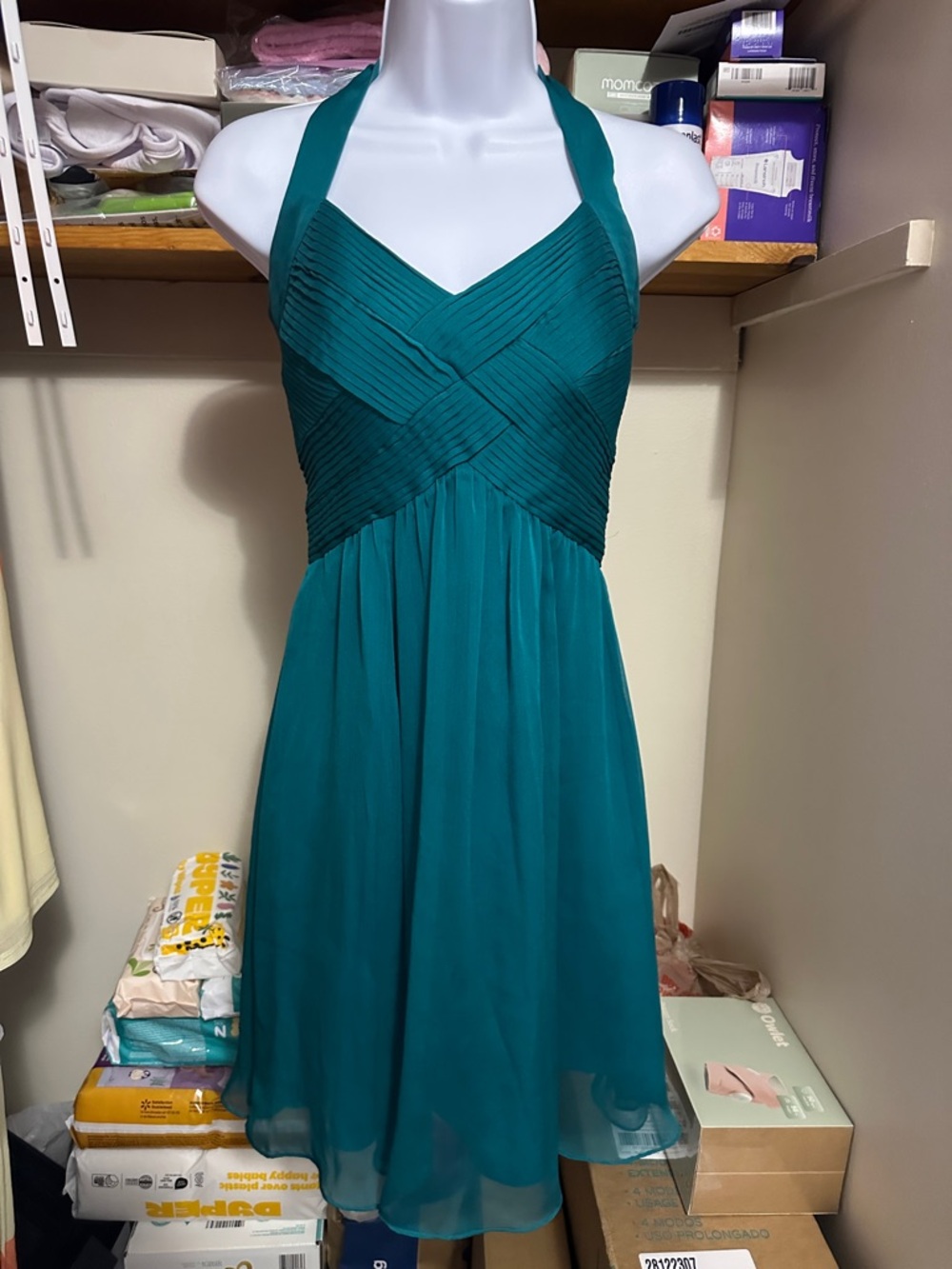 Teal size 0 Limited Halter Tie Dress